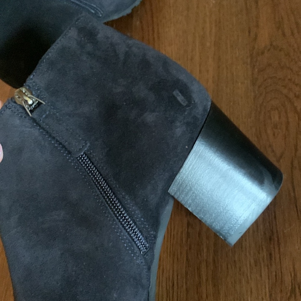New Aquatalia Charlotte Leather Suede Block Heel Ankle Boots - Picture 5 of 9